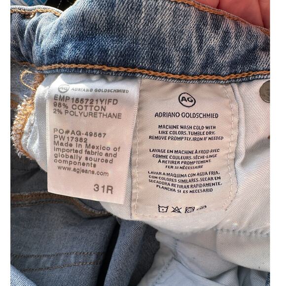 Adriano Goldschmied The Prima Crop Jeans Light Blue Women’s 31 Distressed - Picture 10 of 14